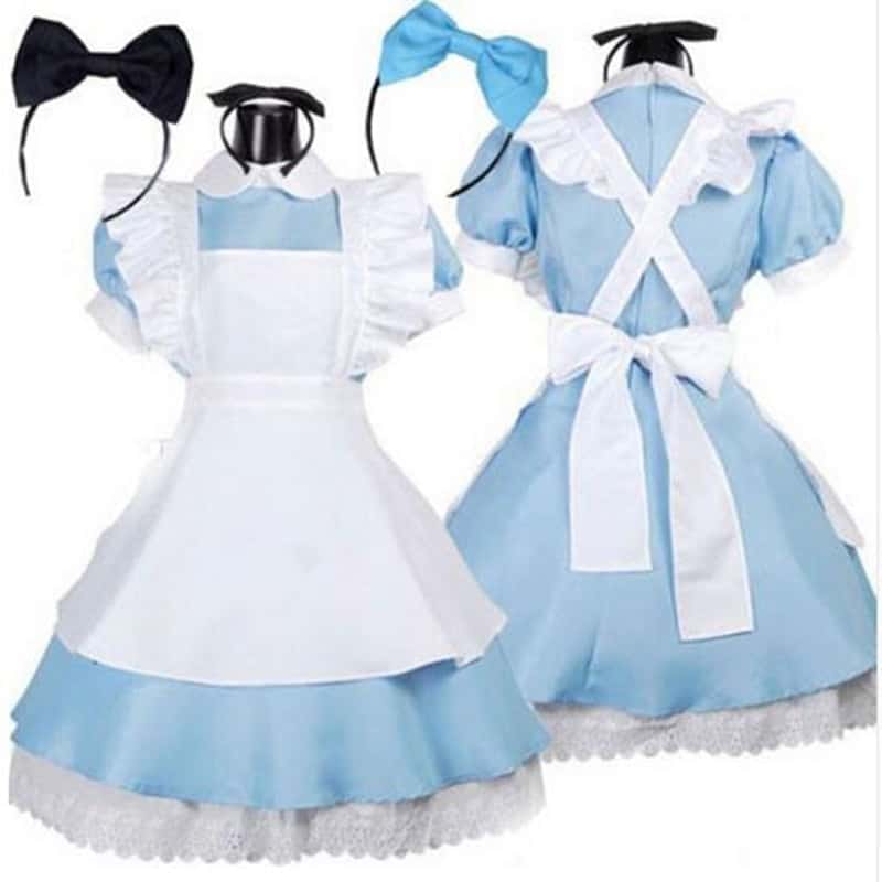 Maid Outfit blau Herren Damen Cosplay 1