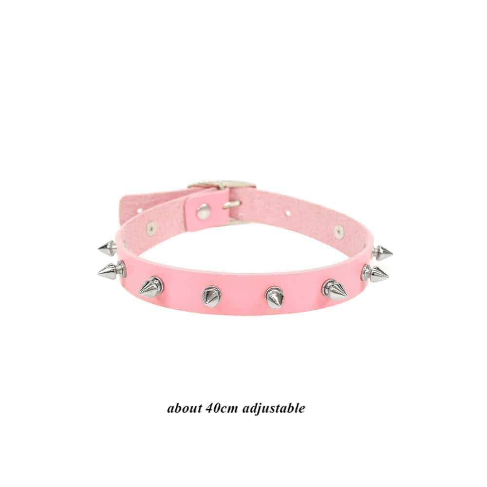 Pink Collar Choker Halskette PU Leder Kawaii Eboy Egirl 6