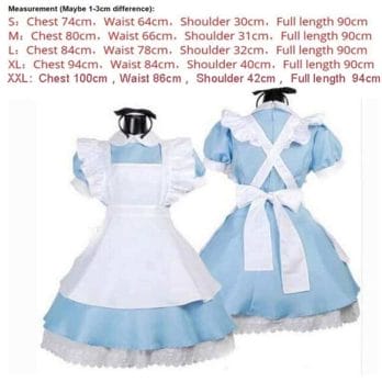 Maid Outfit blau Herren Damen Cosplay 2