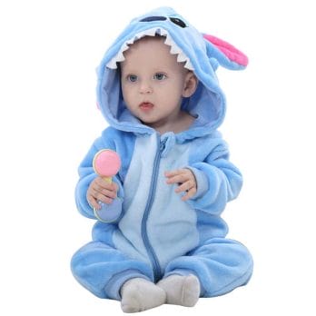 Baby Costume Blue stich Cosplay Anime Boy Girl Halloween Pajamas 1-3 Years Children Kid kawaii Cute Zipper Kigurumis Jumpsuit 1
