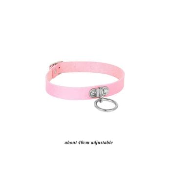 Pink Collar Choker Halskette PU Leder Kawaii Eboy Egirl 5