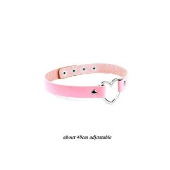 Pink Collar Choker Halskette PU Leder Kawaii Eboy Egirl 2