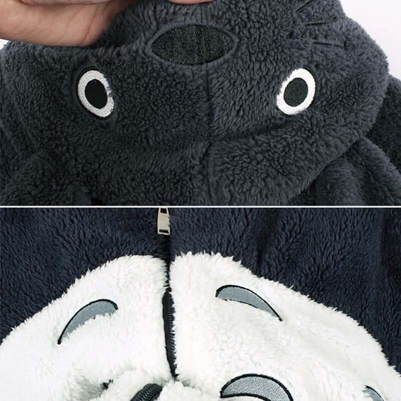 Hooded Sweatshirt Kawaii Totoro Men Women Harajuku Soft Plush Hoodies Plus Size Oversized Cosplay Jacket Coat Loose Sweatshirt 6