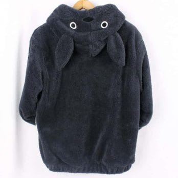 Hooded Sweatshirt Kawaii Totoro Men Women Harajuku Soft Plush Hoodies Plus Size Oversized Cosplay Jacket Coat Loose Sweatshirt 3