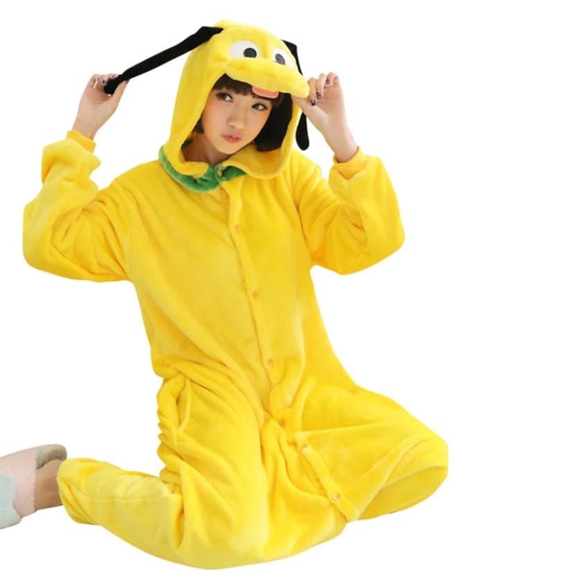 Animal Cosplay Kigurumi Yellow Pluto Dog Costume Adult Onesies Pajama For Halloween Carnival Masquerade Party 1