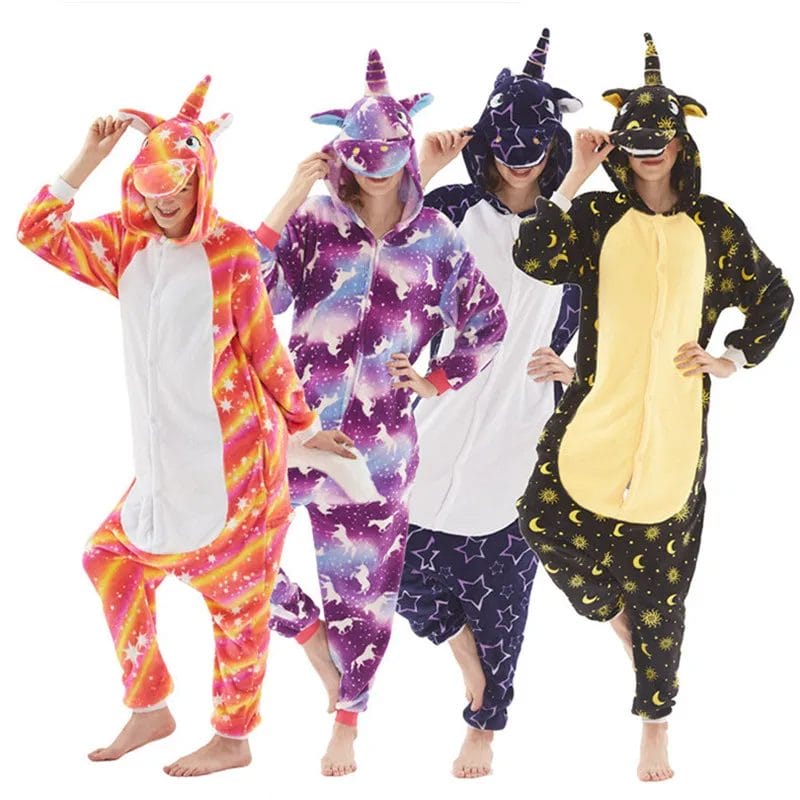 Starry Sky Unicorn Kigurmi Adult's Cosplay Costume Cartoon Onesies Pajamas Halloween Carnival New Year Masquerade Party Jumpsuit 1
