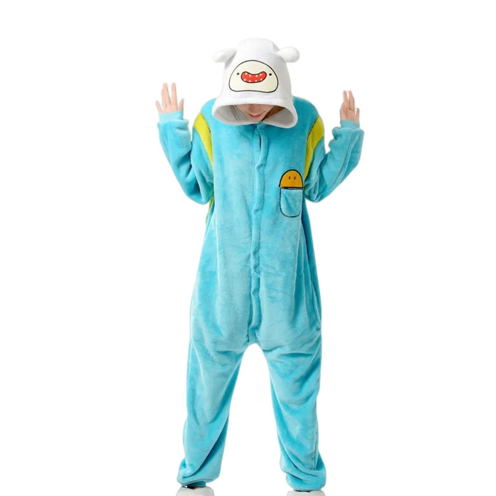 Adventure Time With Finn And Jake Adults Kigurumi Costumes Women Men's Pajamas Halloween Party Cosplay camouflage Costumes 1