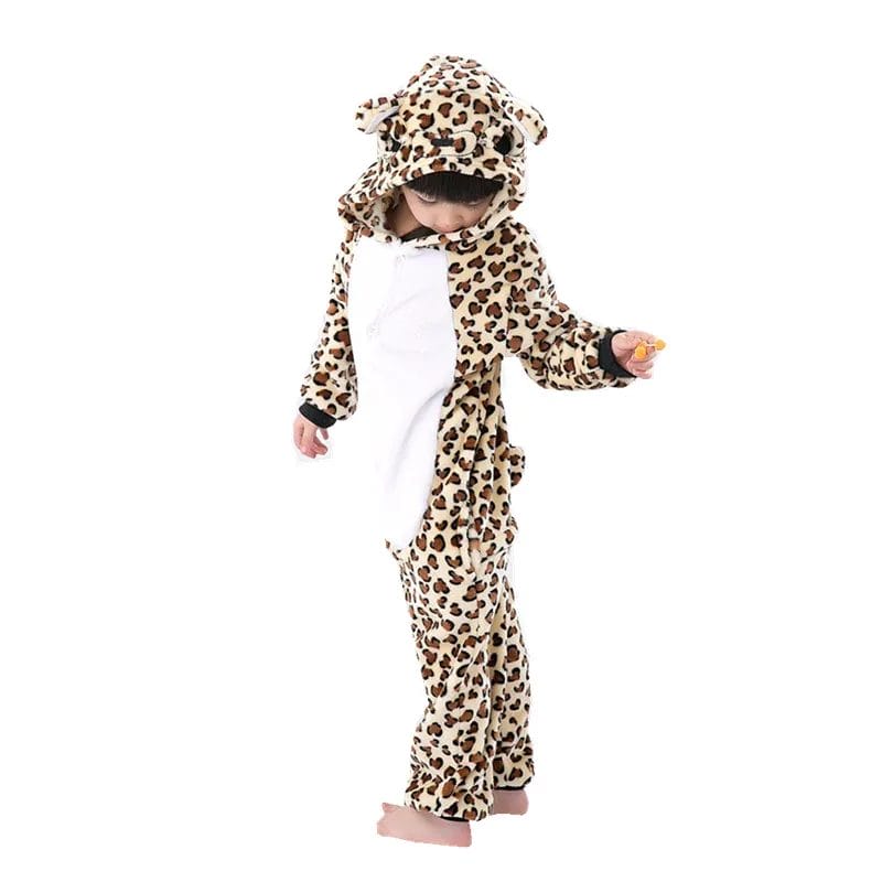 Children Cartoon Kigurumi Leopard Bear Kids Onesies Pajamas Cosplay Costume Clothing For Halloween Carnival New Year Party 1