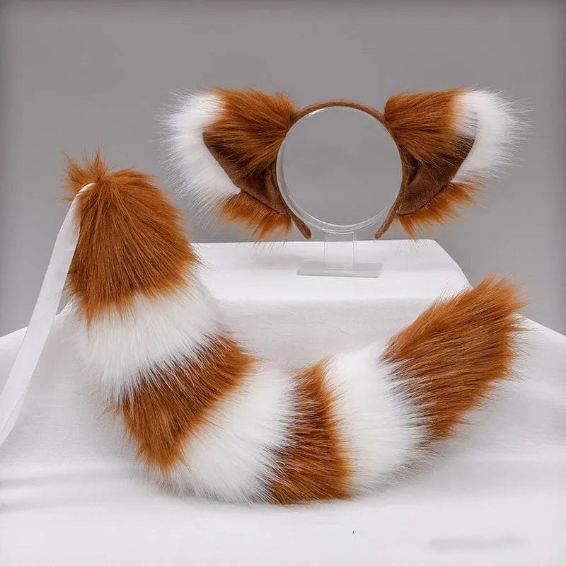 Furry Fox Tail and Ear Animal Cosplay Funny Prop Lolita Accessories Girl's Club Pub Costumes 1