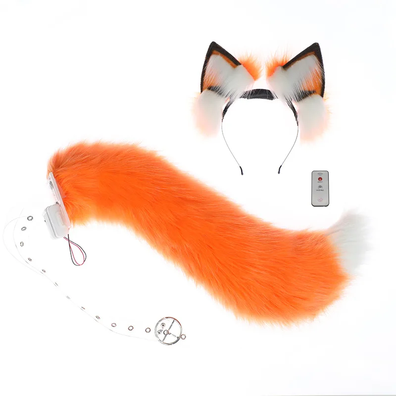 Remotable Electric Wagglable Fox Tail Animal Ear Headband Cosplay Prop Lolita Accessories Girl's Club Pub Costumes 1