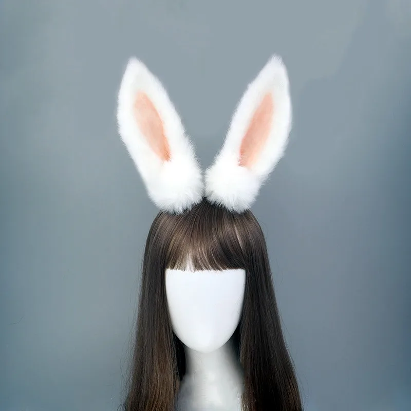 Simulated Furry Rabbit Ear Animal Headband Lolita Cosplay Accessories Club Pub Masquerade Party Women's Props 1